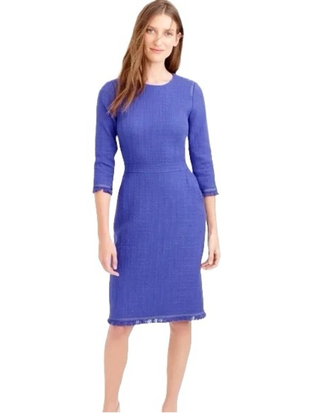 J. Crew Royal Blue Long Sleeve Tweed Dress
